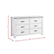 Pemberly Row Transitional 6-Drawer Dresser in Gray Finish