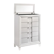 Pemberly Row Contemporary 5-Drawer Flip-Top Chest in White Finish