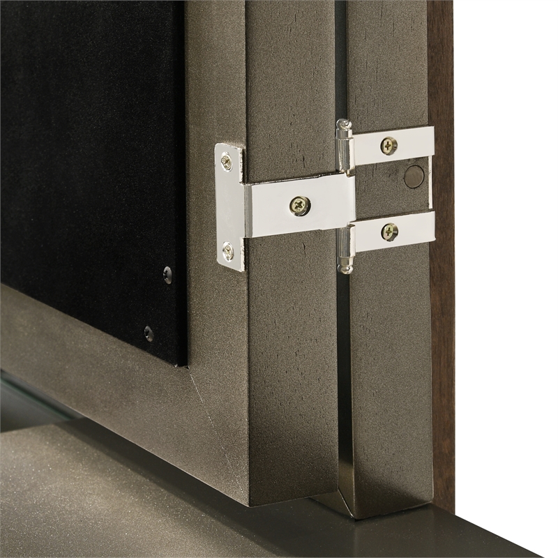 Pemberly Row Contemporary Vanity Set with USB in Copper Finish