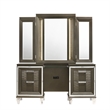 Pemberly Row Contemporary Vanity Set with USB in Copper Finish