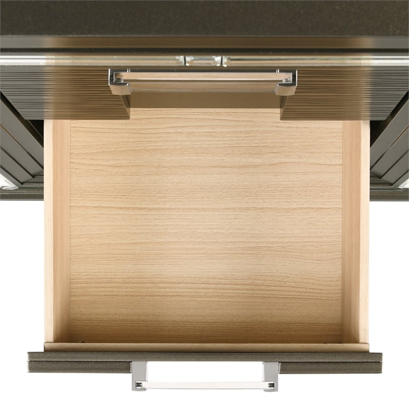 Pemberly Row Contemporary Vanity Set with USB in Copper Finish