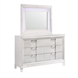 Pemberly Row Contemporary 6-Drawer Wood Dresser with Mirror in White