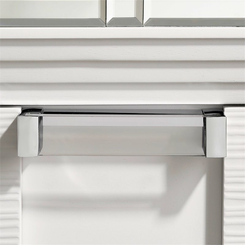Pemberly Row Contemporary 6-Drawer Wood Dresser with Mirror in White
