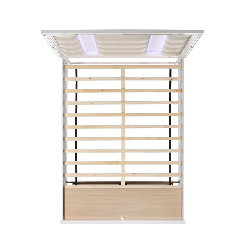 Pemberly Row Contemporary 2-Drawer Queen Storage Bed in White