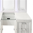 Pemberly Row Contemporary Vanity Set with USB in White Finish
