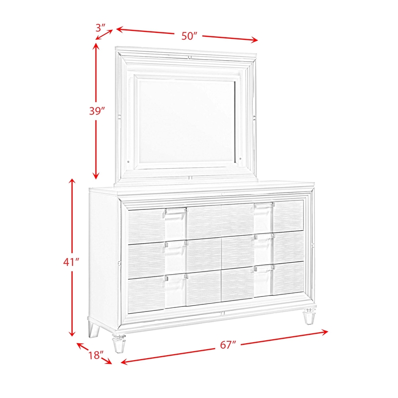 Pemberly Row Contemporary Queen Storage 4PC Bedroom Set in White