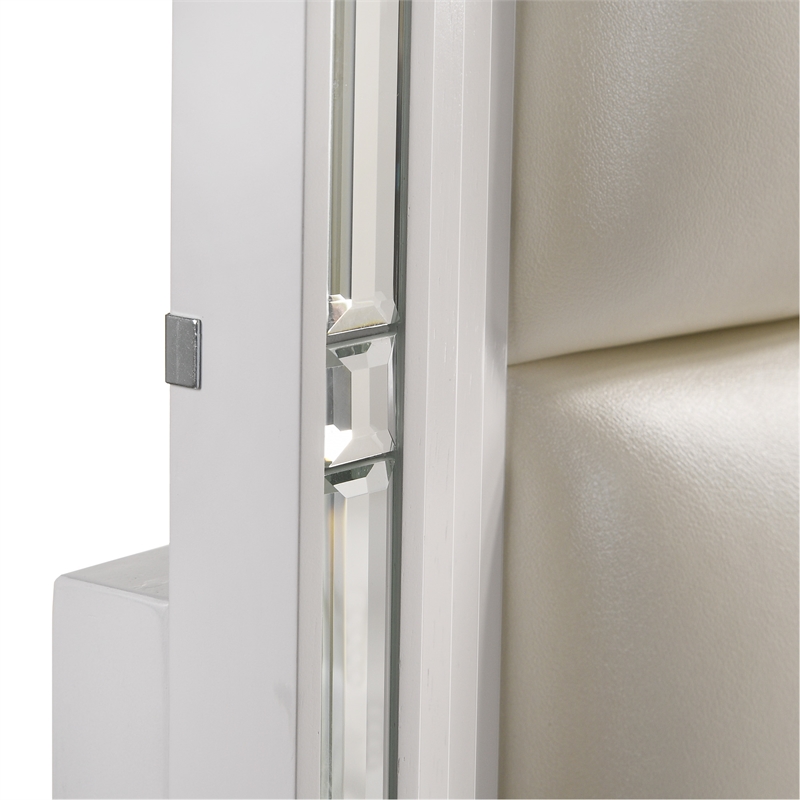 Pemberly Row Contemporary Queen Storage 6PC Bedroom Set in White