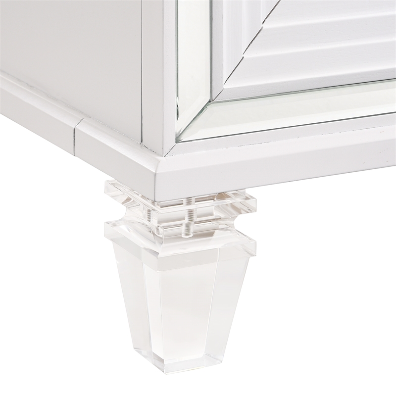 Pemberly Row Contemporary Queen Storage 6PC Bedroom Set in White