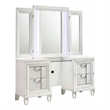 Pemberly Row Contemporary 3PC Vanity Set with LED Mirror in White