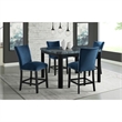 Pemberly Row Transitional Square 5PC Counter Dining Set in Gray