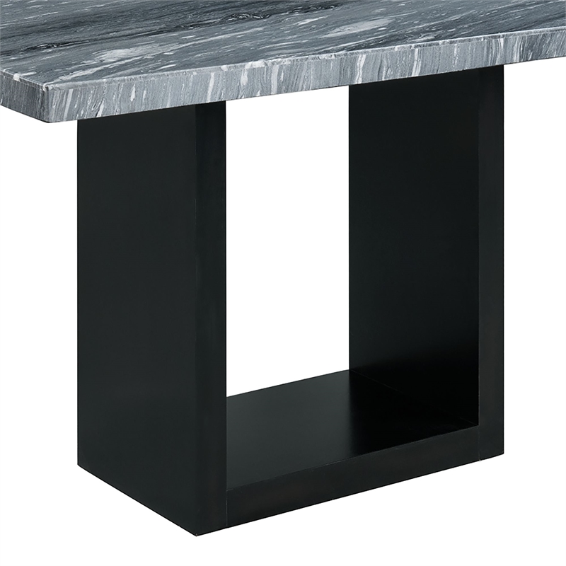 Pemberly Row Transitional Marble Counter Height Table in Gray