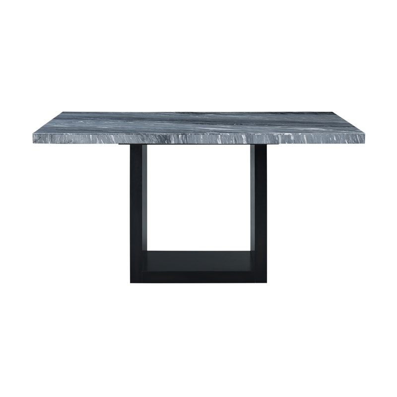 Pemberly Row Transitional Marble Counter Height Table in Gray