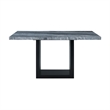 Pemberly Row Transitional Marble Counter Height Table in Gray