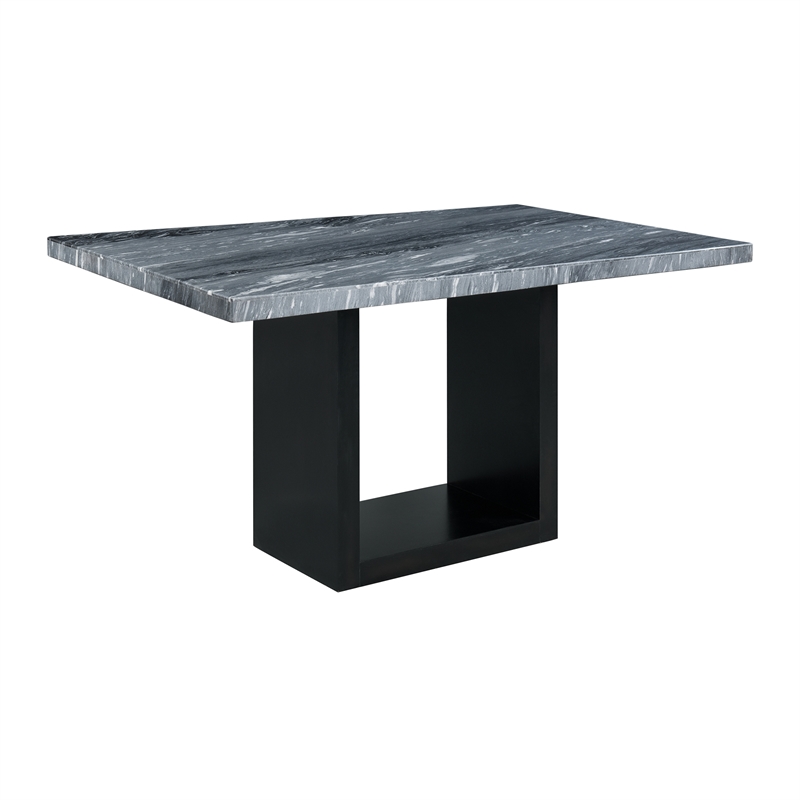 Pemberly Row Transitional Marble Counter Height Table in Gray
