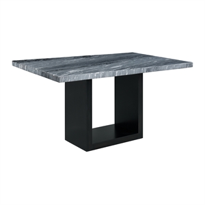 Pemberly Row Transitional Marble Counter Height Table in Gray