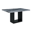 Pemberly Row Transitional Marble Counter Height Table in Gray