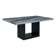 Pemberly Row Transitional Marble Standard Height Table in Gray