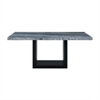 Pemberly Row Transitional Marble Standard Height Table in Gray
