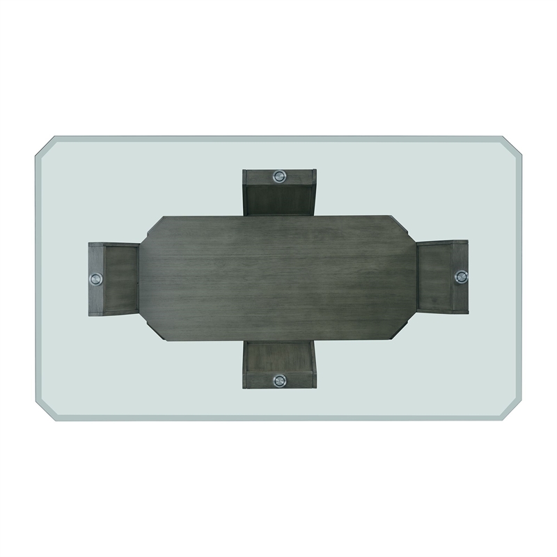 Pemberly Row Transitional Rectangular Dining Table in Gray Finish