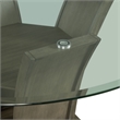 Pemberly Row Transitional Round Glass Table Top Dining Table in Gray