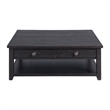 Pemberly Row Contemporary Square Coffee Table in Espresso Finish