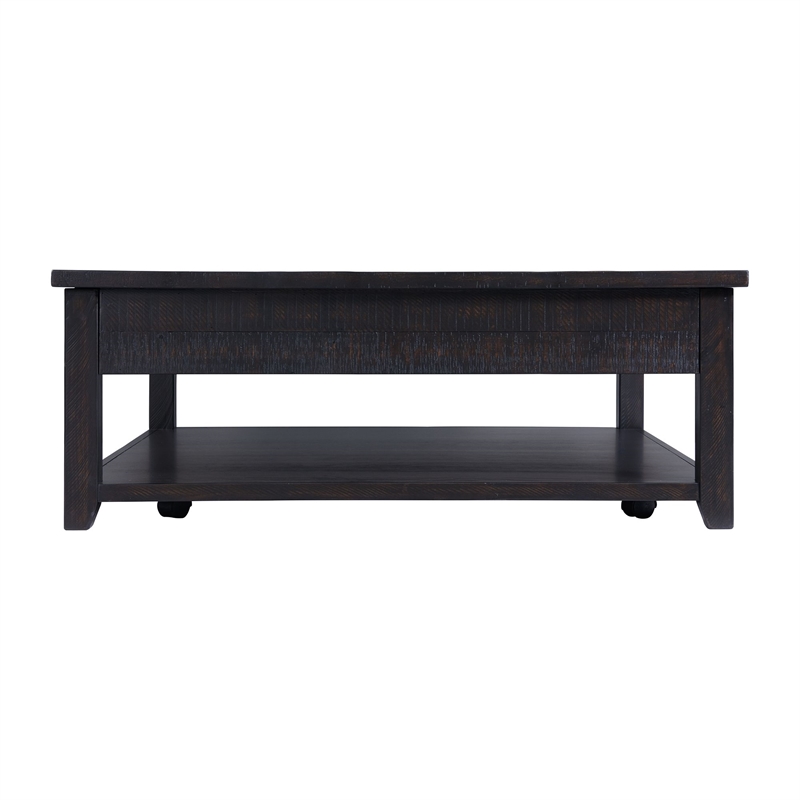 Pemberly Row Contemporary Square Coffee Table in Espresso Finish