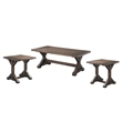 Pemberly Row Transitional 3PC Accent Trestle Table Set in Walnut