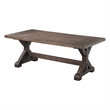 Pemberly Row Transitional 3PC Accent Trestle Table Set in Walnut