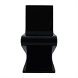 Pemberly Row Contemporary Acrylic Plastic Z-Chair in Solid Black