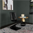 Pemberly Row Contemporary Acrylic Plastic Z-Chair in Solid Black
