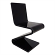 Pemberly Row Contemporary Acrylic Plastic Z-Chair in Solid Black
