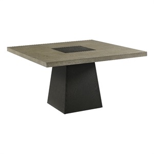 Pemberly Row Modern Square Dining Table in Gray and Dark Espresso