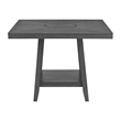 Pemberly Row Transitional Square Counter Table with Lazy Susan in Gray