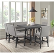 Pemberly Row Transitional Square Counter Table with Lazy Susan in Gray
