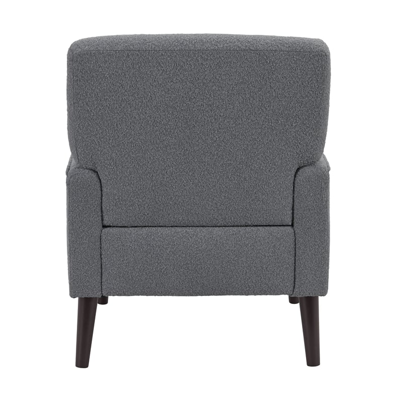 Pemberly Row Transitional May Chair in 8077 Boucle Gray & Espresso