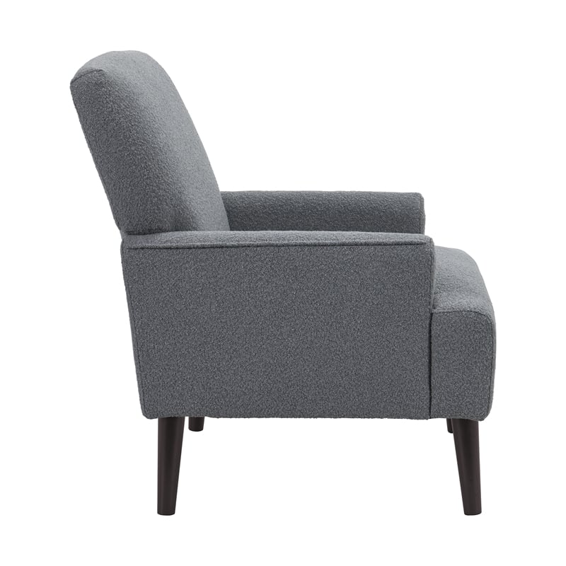 Pemberly Row Transitional May Chair in 8077 Boucle Gray & Espresso