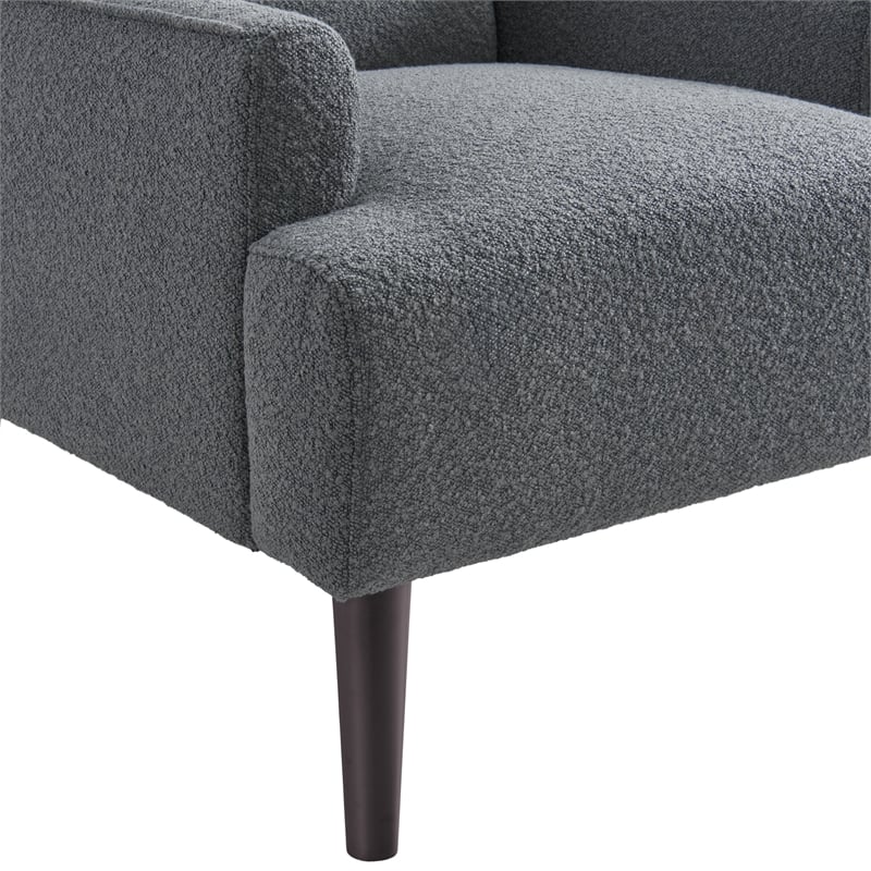 Pemberly Row Transitional May Chair in 8077 Boucle Gray & Espresso