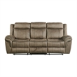 Pemberly Row Traditional Motion Sofa with Dropdown in T101 Brown