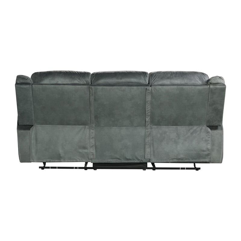 Pemberly Row Traditional Motion Sofa with Dropdown in FB367 Charcoal