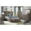 Pemberly Row Transitional Wood King Storage Bed in Gray Finish