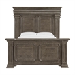 Pemberly Row Transitional Wood Elegant Molding Queen Bed in Gray
