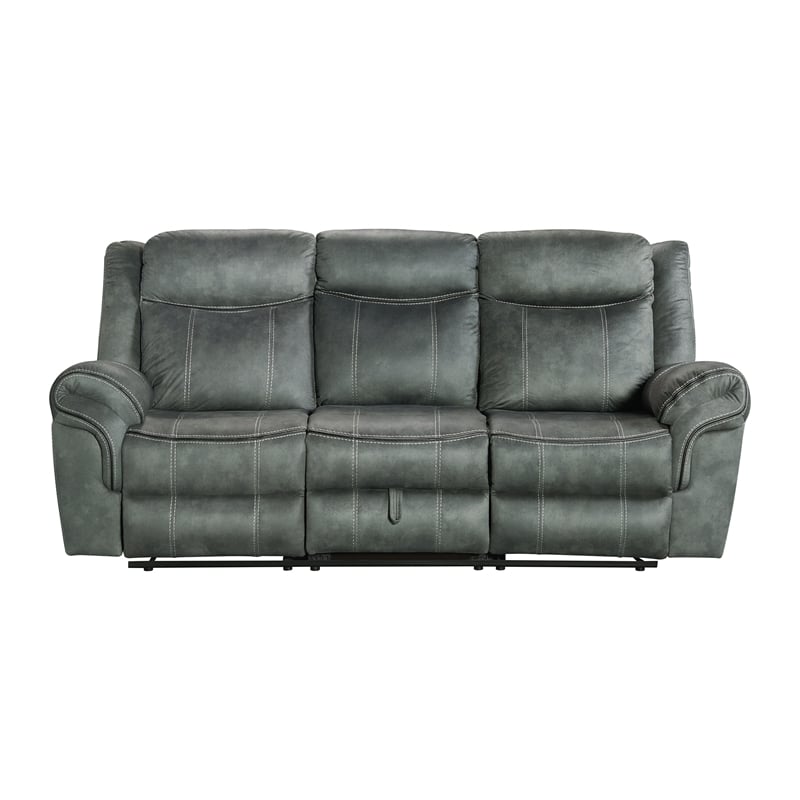 Pemberly Row Traditional 2PC Living Room Set in FB367 Charcoal