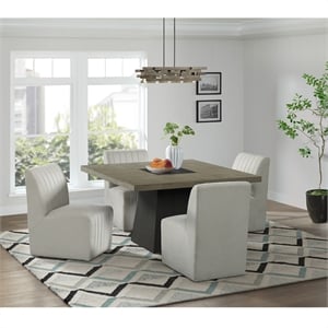 Pemberly Row Contemporary 5PC Standard Height Dining Set in Gray