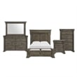 Pemberly Row Transitional Queen Storage 5PC Bedroom Set in Gray