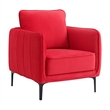 Pemberly Row Fabric Chair in Lavish Red Velvet with Black Metal Legs