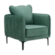 Pemberly Row Contemporary Fabric Chair in Lavish Green Velvet