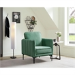 Pemberly Row Contemporary Fabric Chair in Lavish Green Velvet