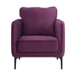 Pemberly Row Contemporary Fabric Chair in Lavish Purple Velvet