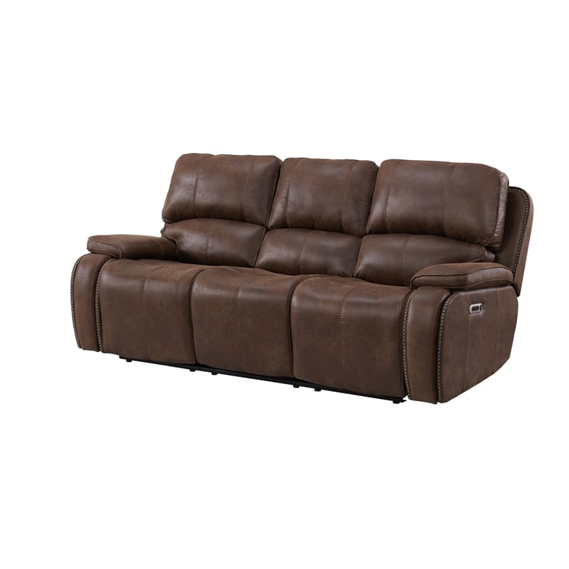 Pemberly Row Traditional 3PC Living Room Set in Heritage Brown