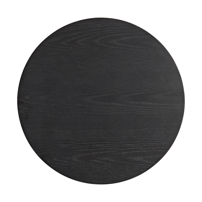 Pemberly Row Contemporary Canal End Table with Pedestal Base in Black